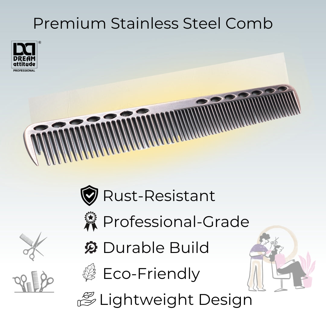Premium Stainless Steel Comb - Durable, Rust-Resistant & Professional Hair Styling Tool - Image 8 - DREAM Attitude