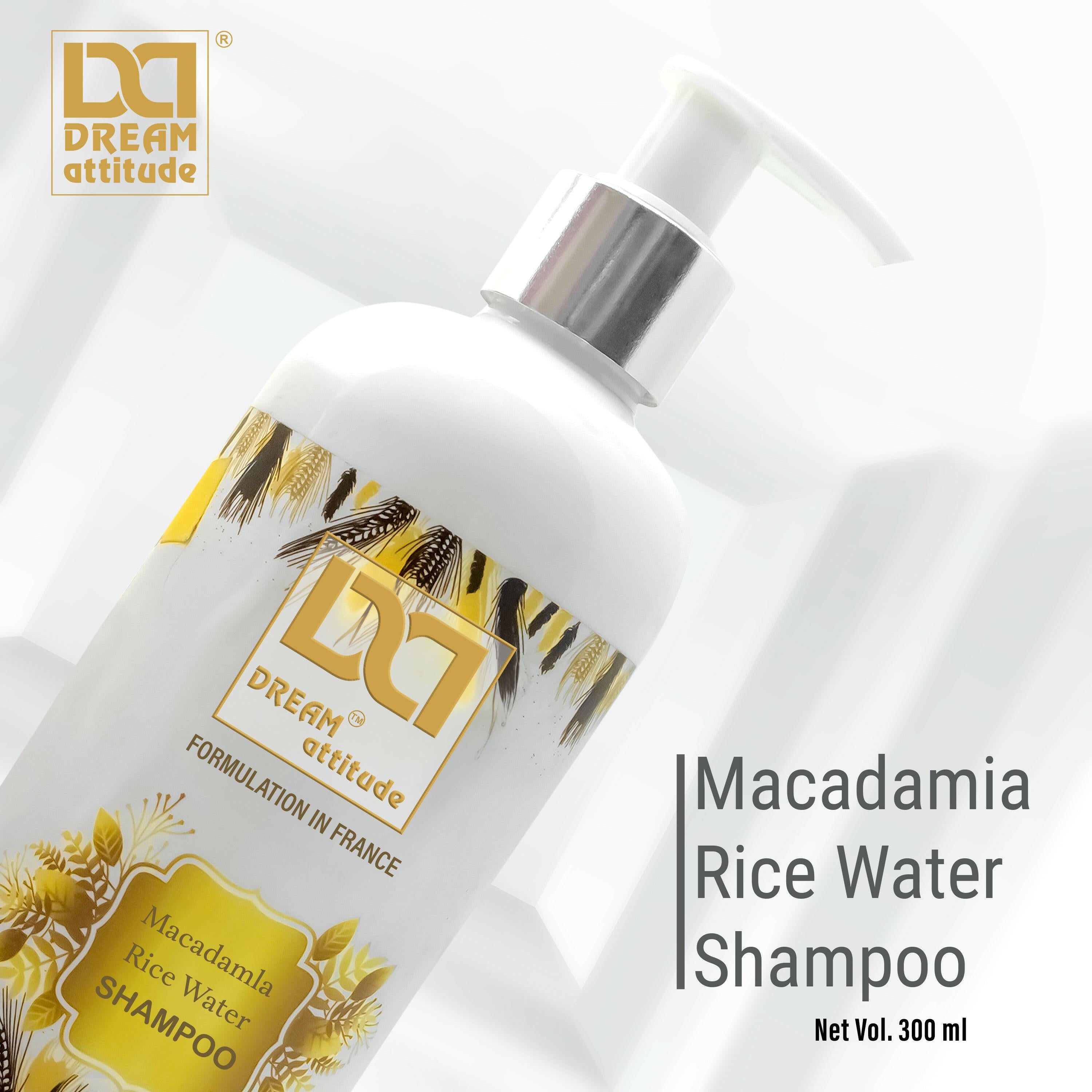 Macadamia Rice Water Shampoo – Natural Hair Fall Control & Growth Solution