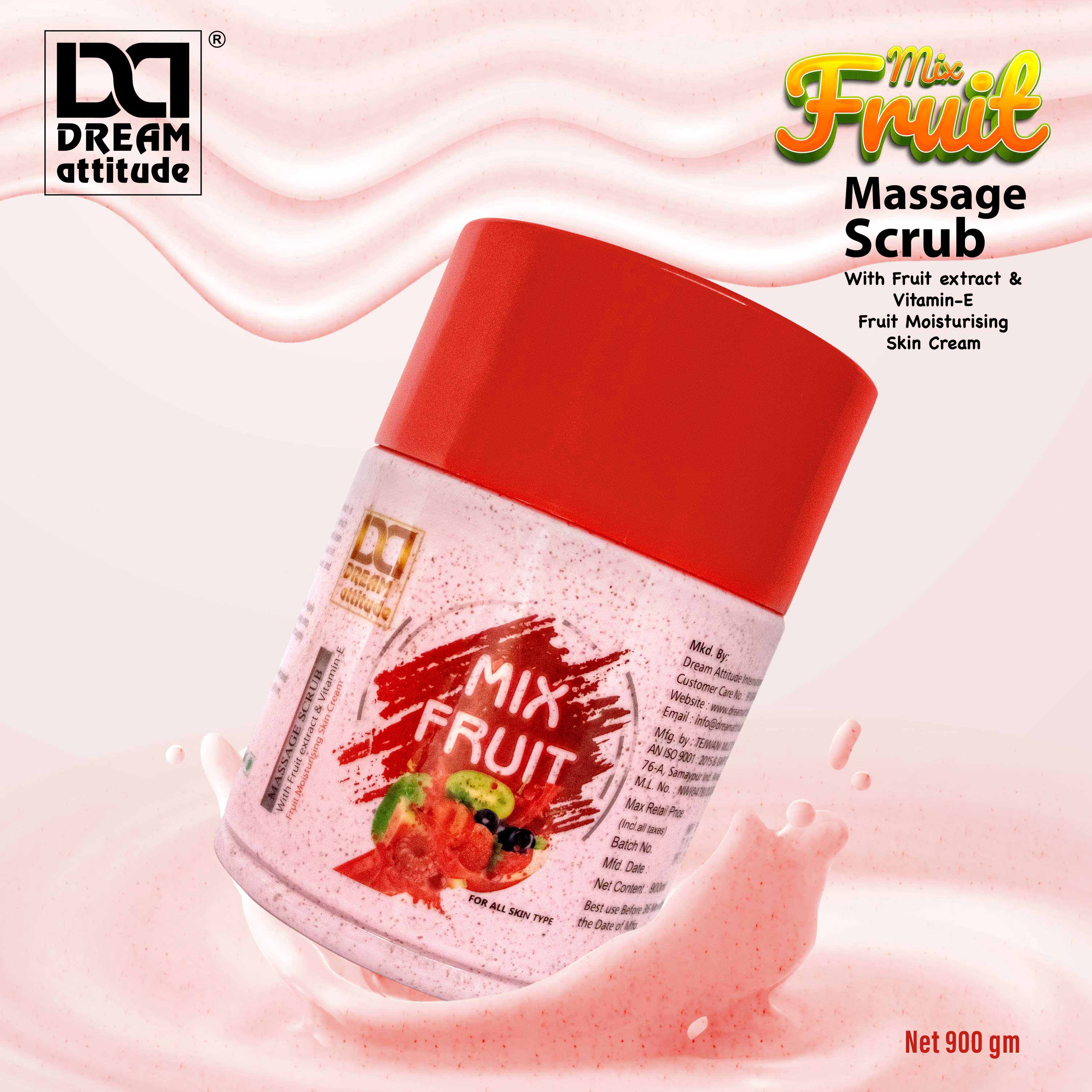 DREAM attitude Mix Fruit Massage Scrub: Fruity Skincare for a Radiant Complexion - Image 3 - DREAM Attitude