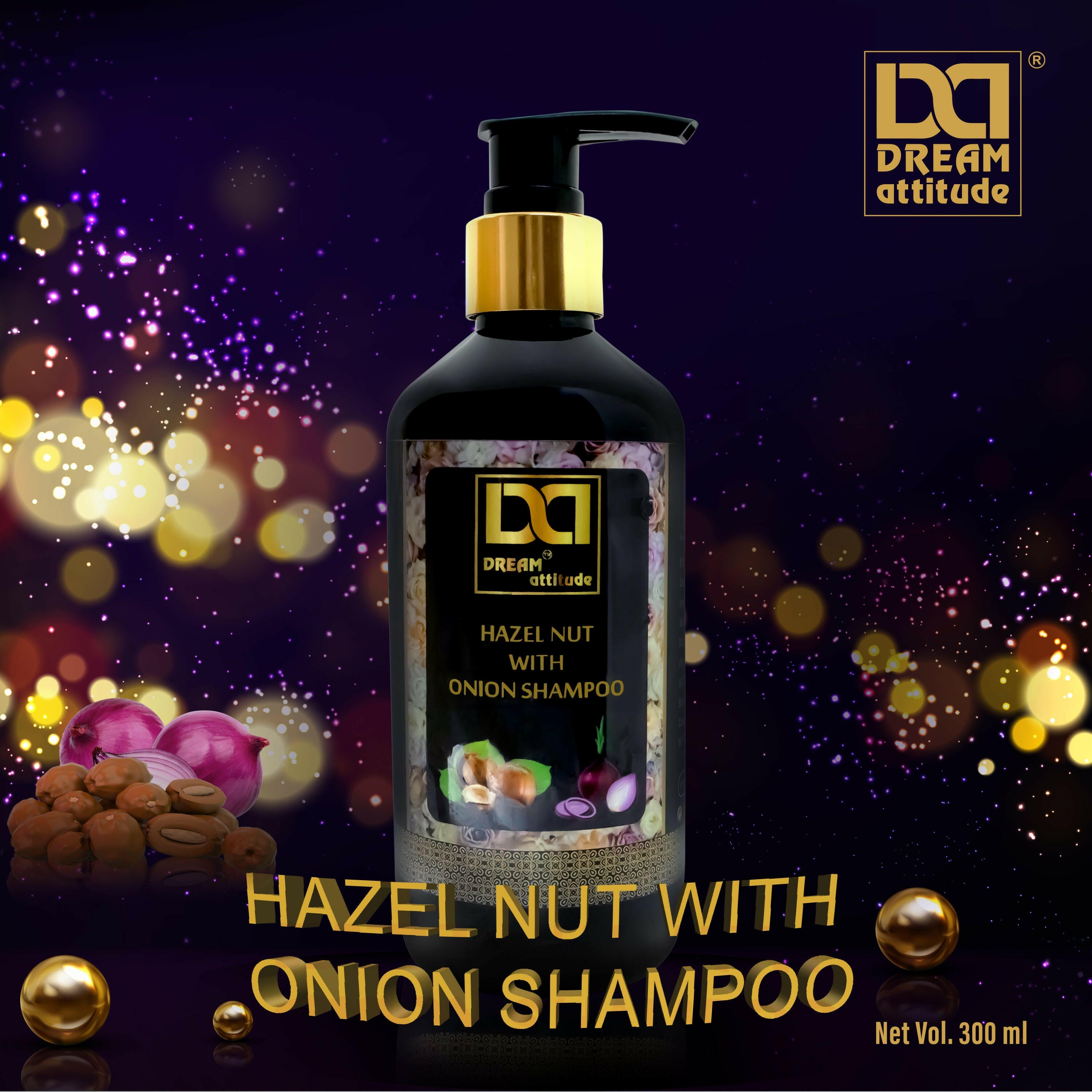 Dream Attitude Hazelnut with Onion Shampoo - Nourish, Revitalize, and Grow Naturally [300ml] - Image 4 - DREAM Attitude
