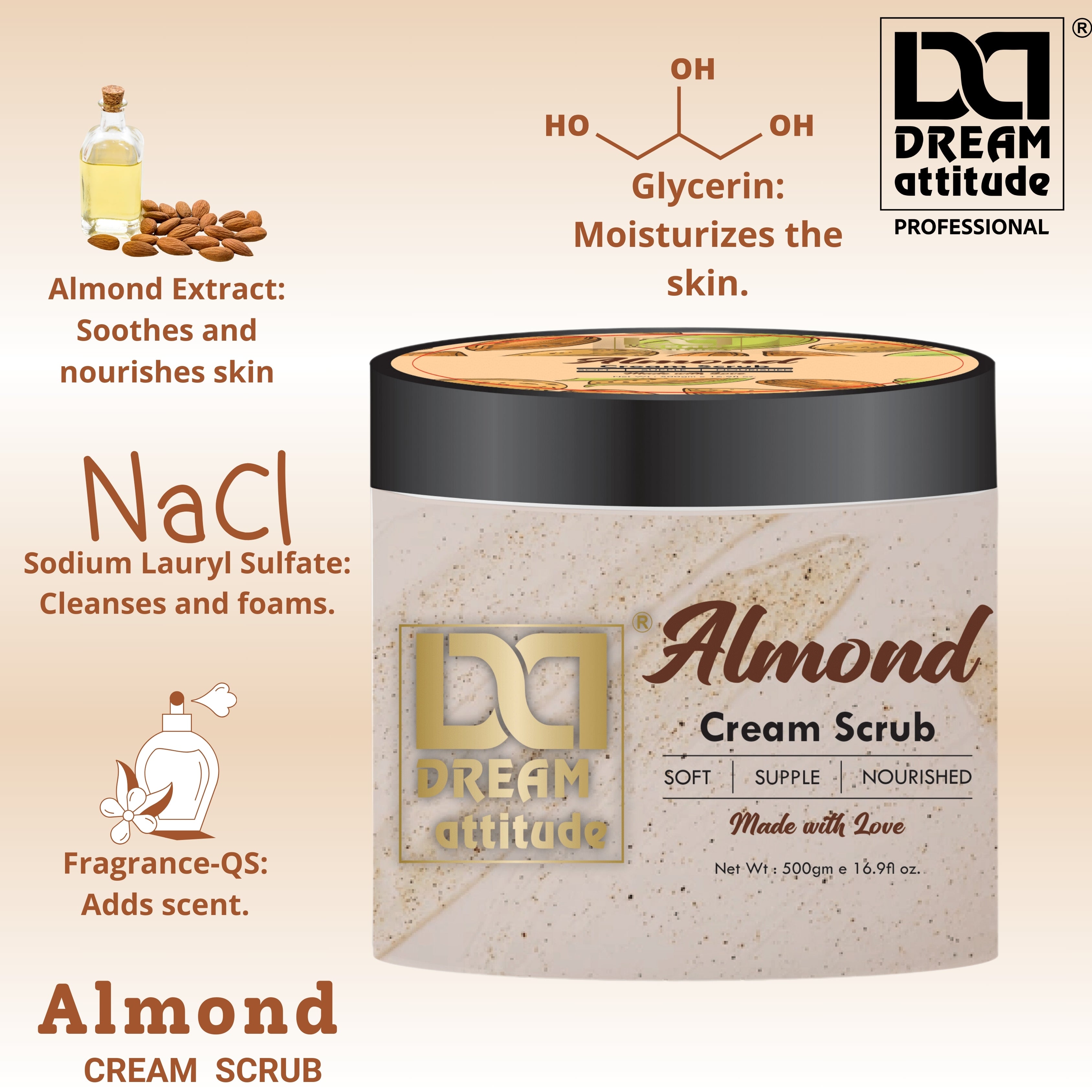 Natural Exfoliating Scrub | Dream Attitude Almond Cream Scrub - Image 6 - DREAM Attitude