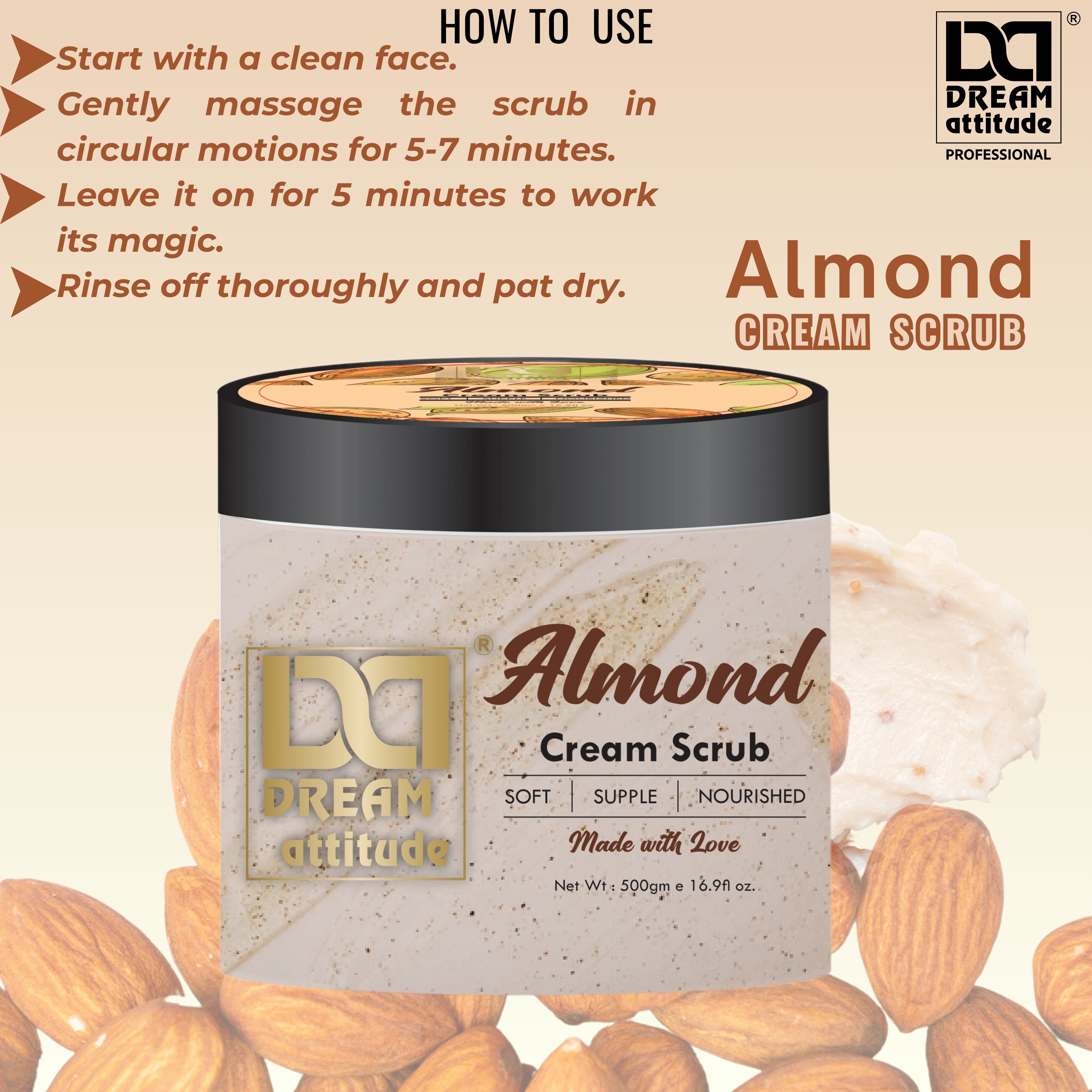 Natural Exfoliating Scrub | Dream Attitude Almond Cream Scrub - Image 2 - DREAM Attitude