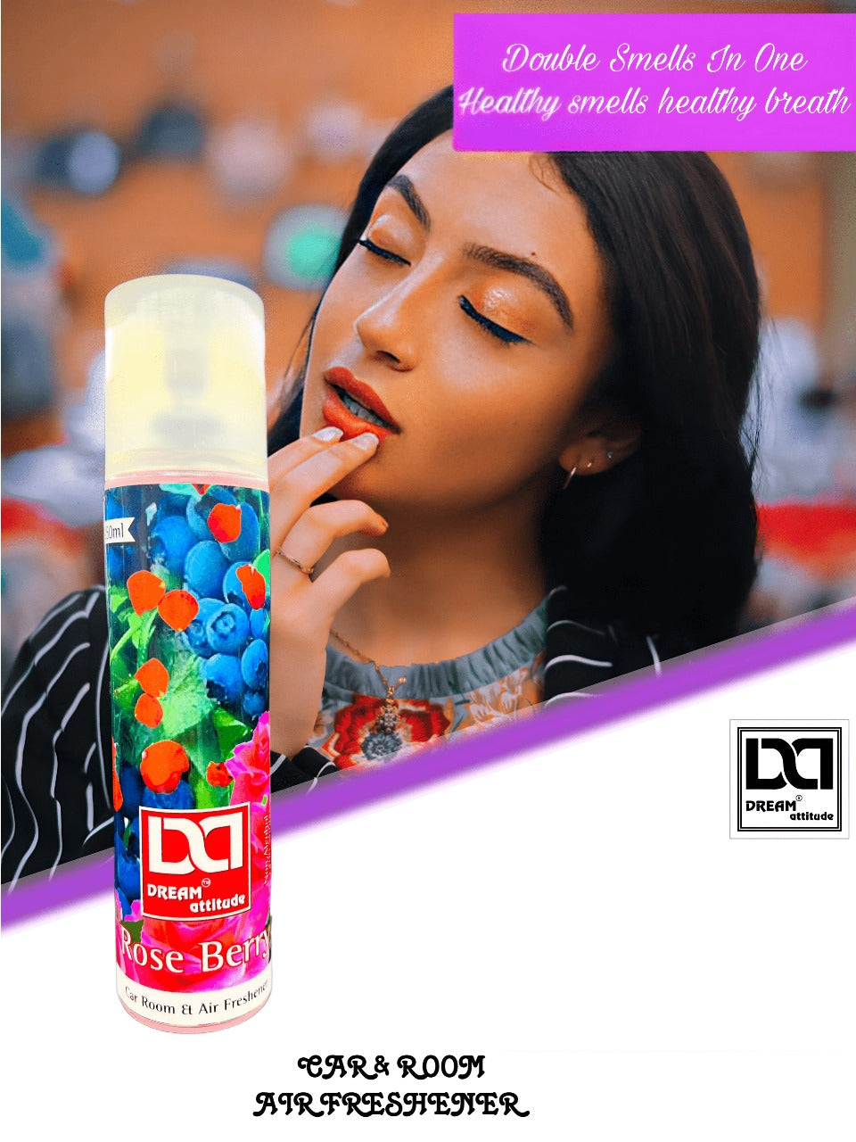 DREAM attitude Rose Berry Air Freshener: Floral and Fruity Elegance