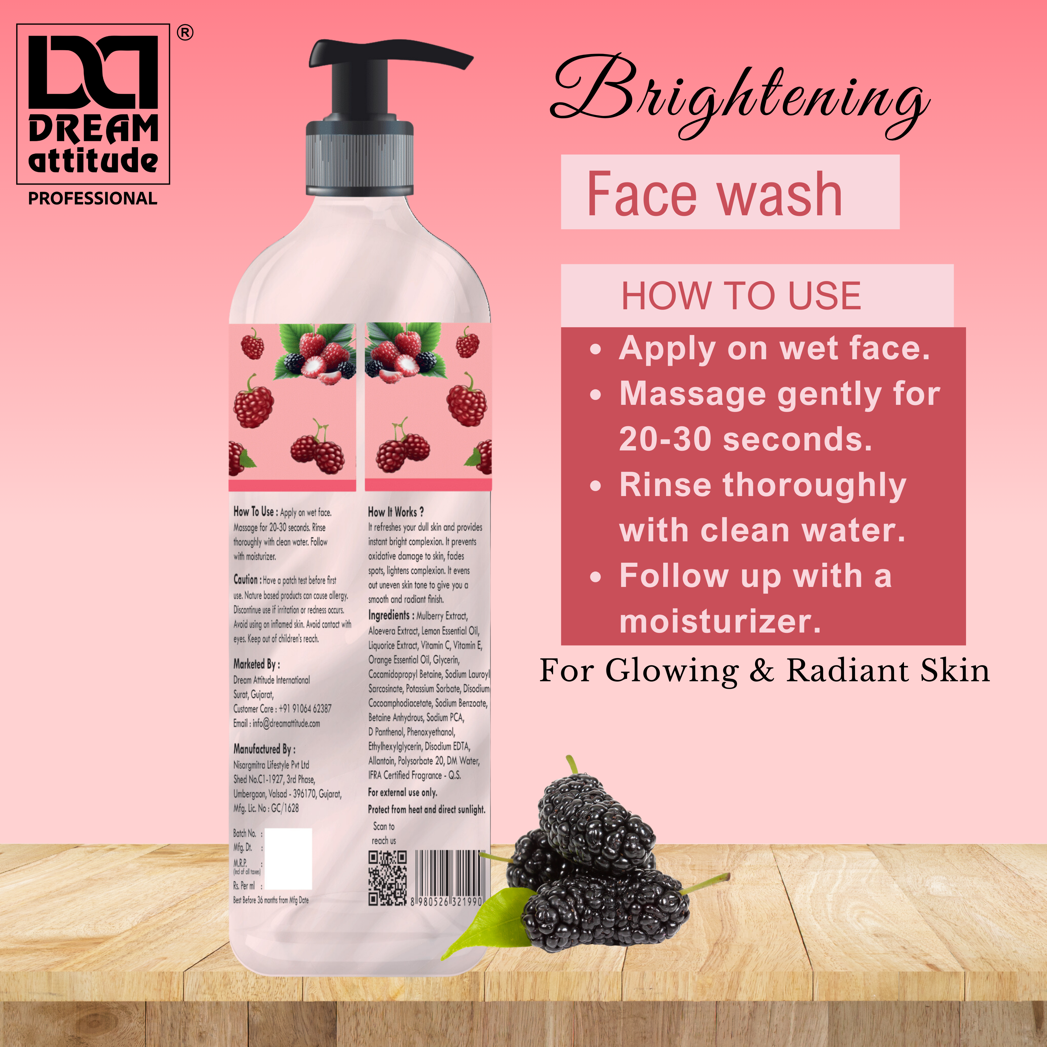 Brightening Face Wash for Glowing Skin with Mulberry Extract - Image 11 - DREAM Attitude