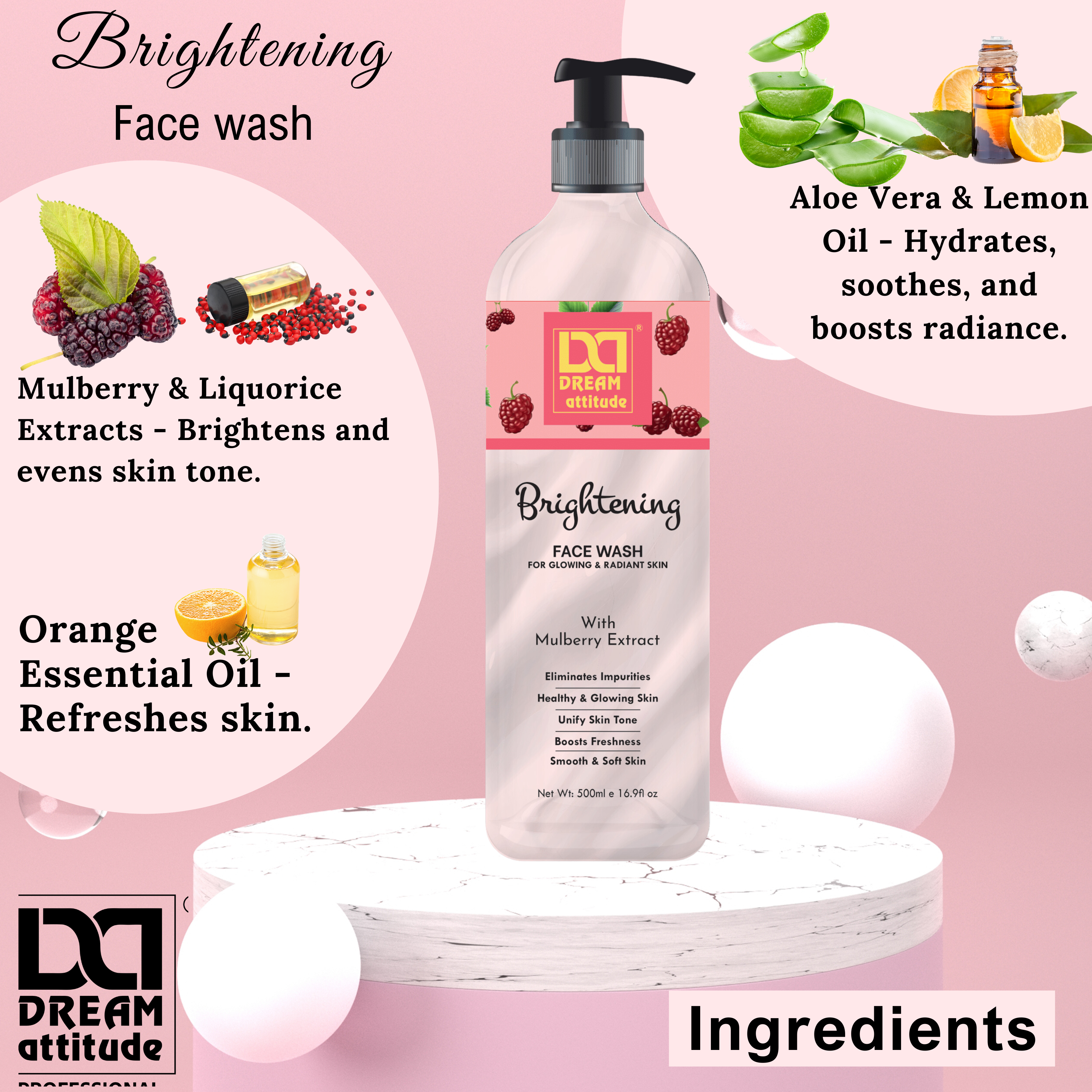 Brightening Face Wash for Glowing Skin with Mulberry Extract - Image 8 - DREAM Attitude