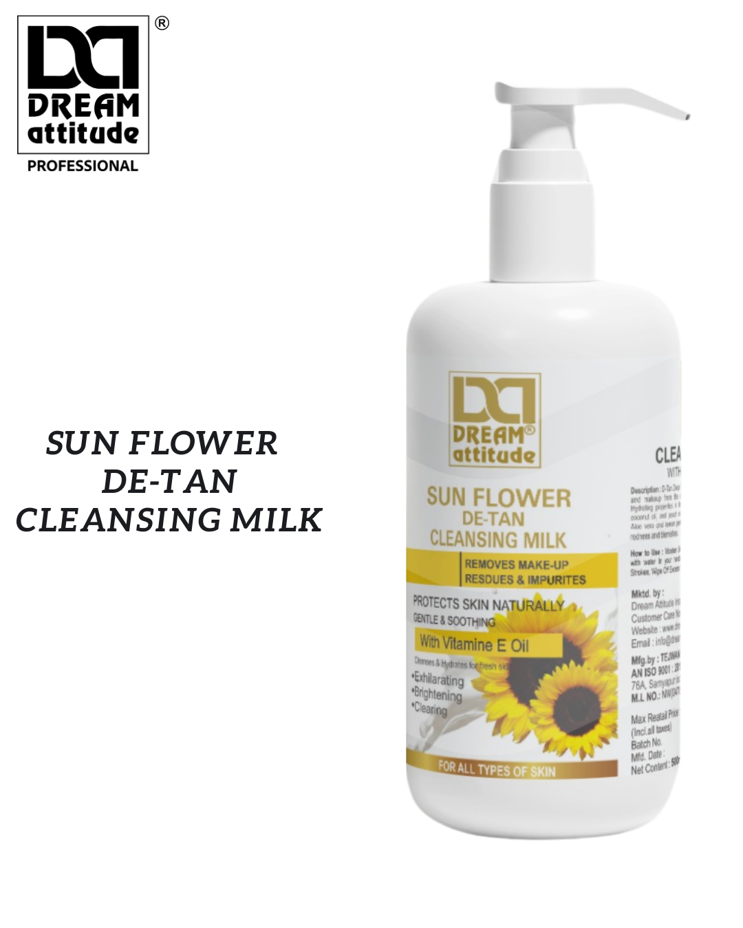 SUNFLOWER  DE-TAN CLEANSING MILK [900ML] [500ML] - Image 4 - DREAM Attitude