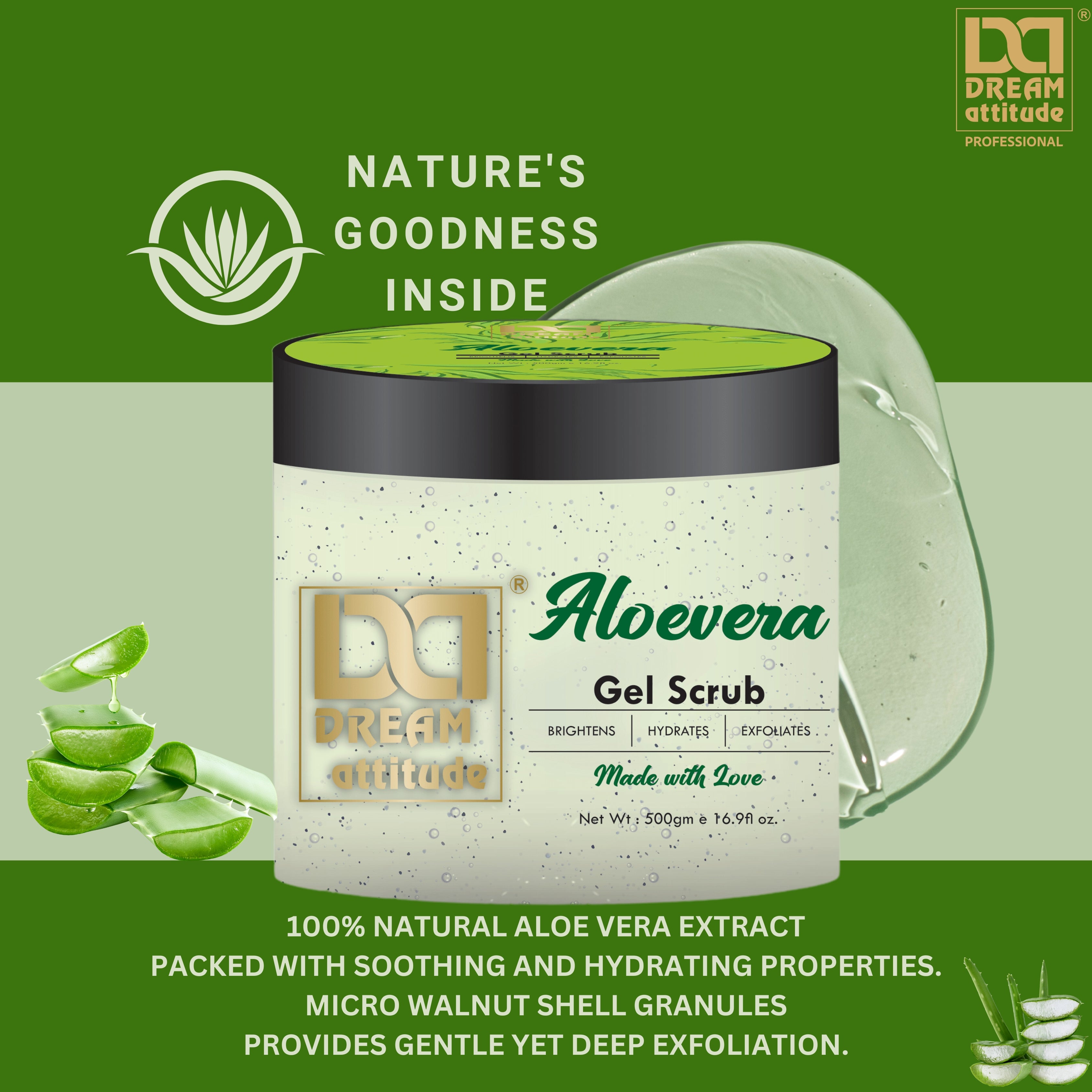 Exfoliating Natural Face Scrub - Hydrating Aloe Vera Gel Scrub for Bright and Glowing Skin - Image 11 - DREAM Attitude