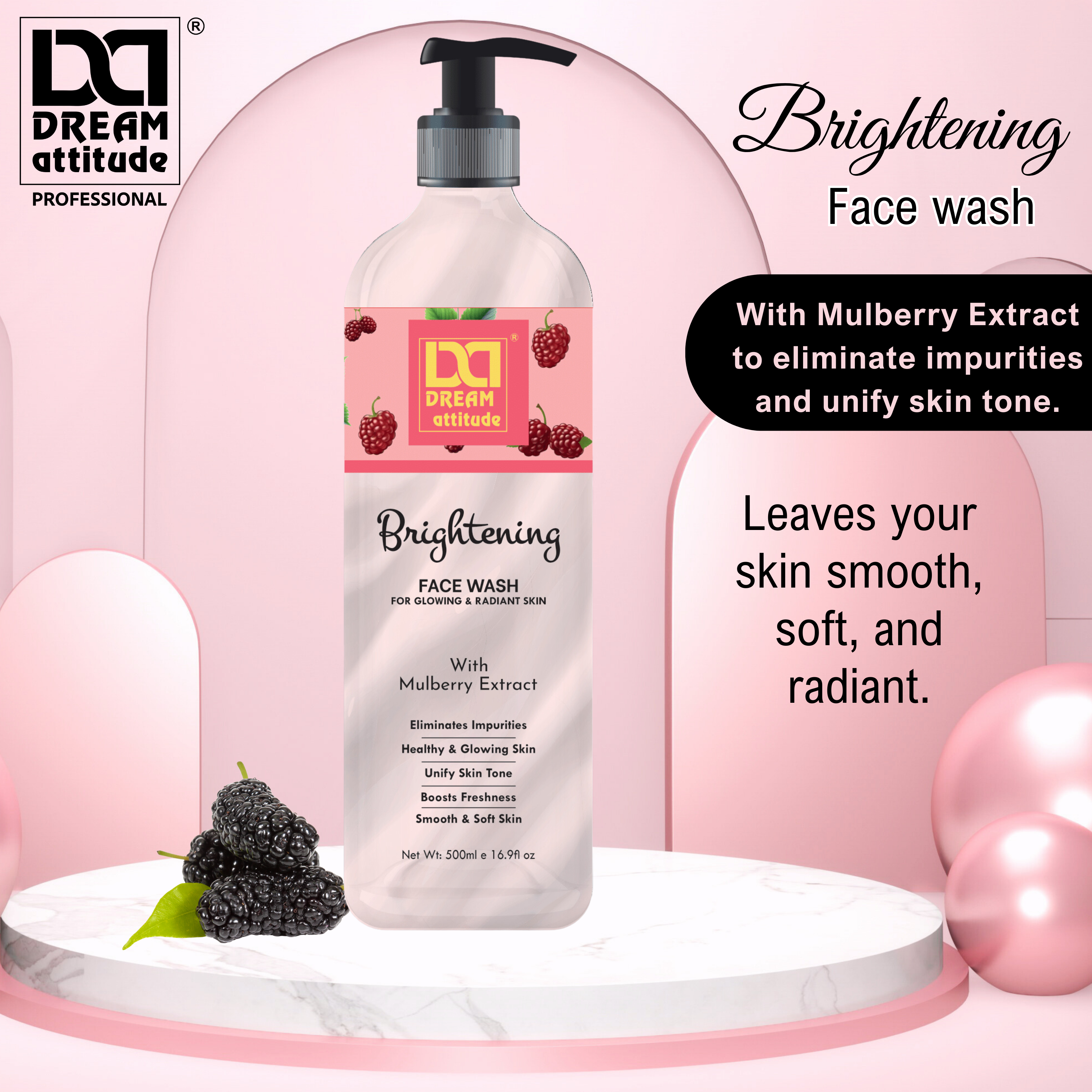 Brightening Face Wash for Glowing Skin with Mulberry Extract - Image 5 - DREAM Attitude