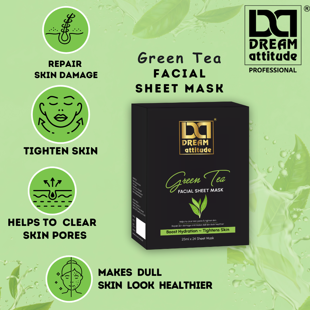 Green Tea Facial Sheet Mask - Image 6 - DREAM Attitude