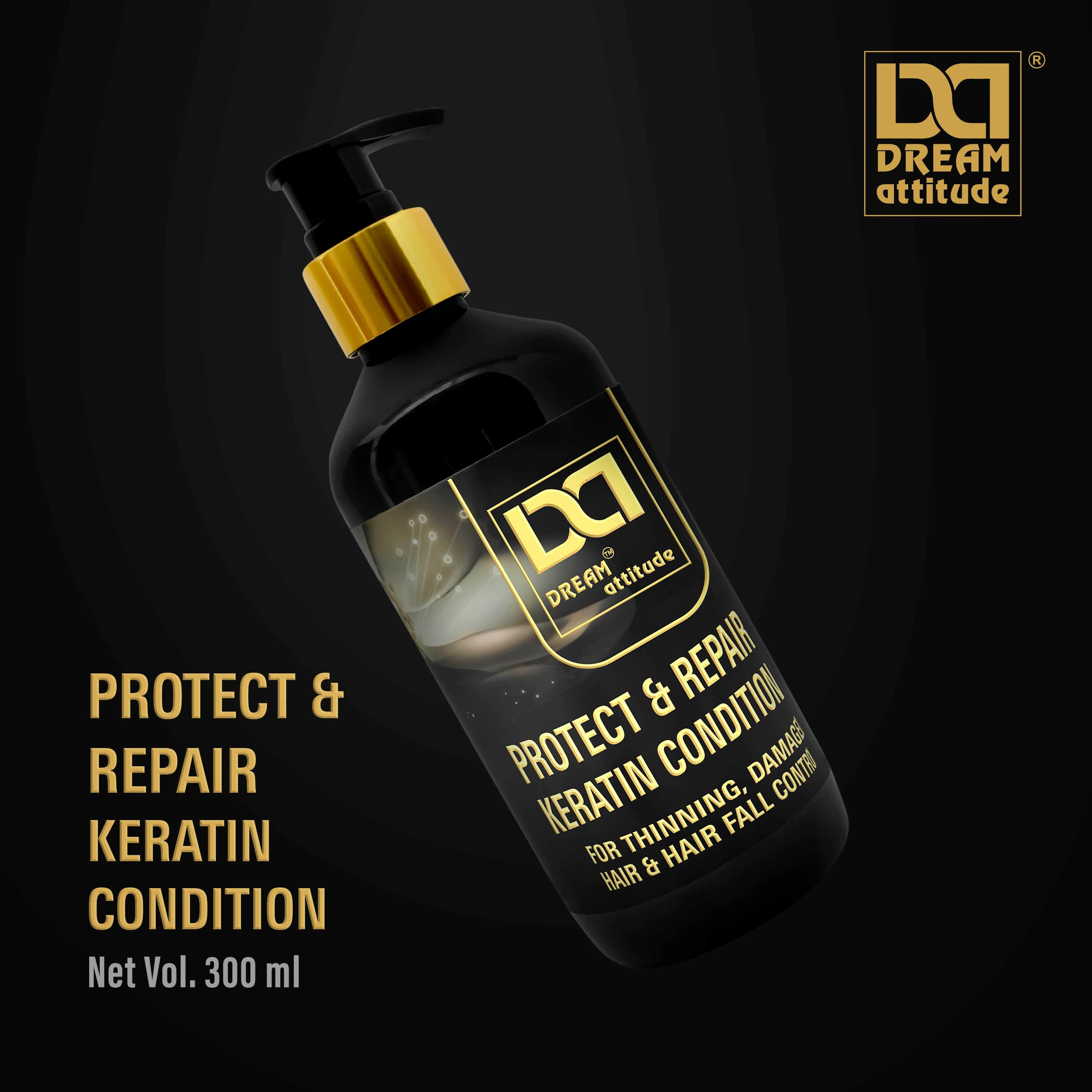 Dream Attitude Protect and Repair Keratin Conditioner - Intense Care for Strong, Beautiful Ha [300ml]           ir 300ML - Image 3 - DREAM Attitude