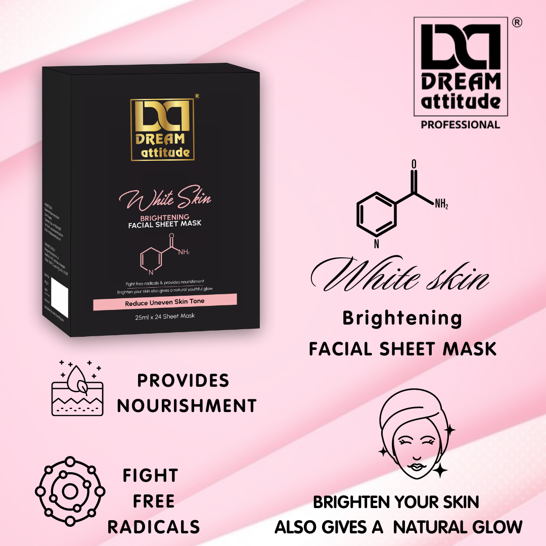 White Skin Brightening Facial Sheet Mask - Image 6 - DREAM Attitude