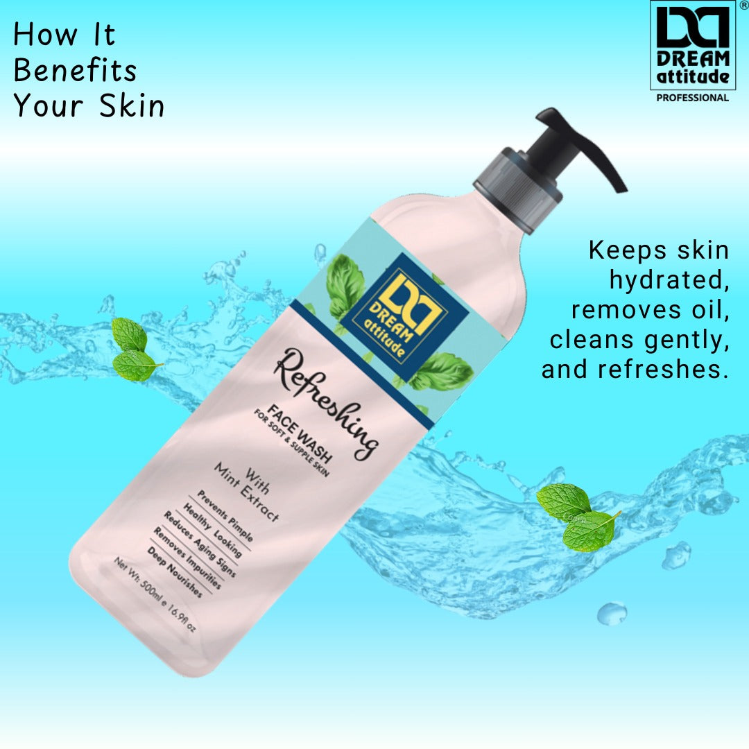 Refreshing Face Wash with Mint | Hydrating and Deep Cleansing Formula - Image 6 - DREAM Attitude